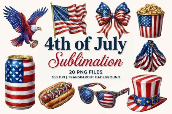 Download 4th of July Sublimation Clipart Bundle - Sublimation Collection