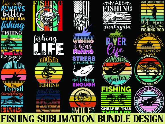 Download Fishing Sublimation Bundle Design - Sublimation Collection