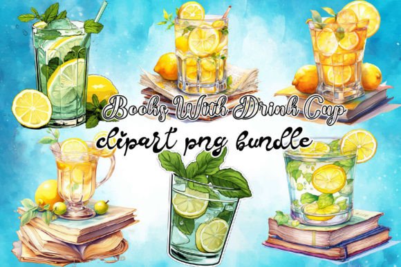 Download Books with Drink Cup Clipart PNG - Premium Resources