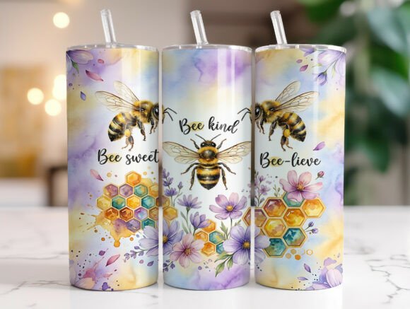 Download Bee 20oz Skinny Tumbler Wrap Sublimation - Sublimation Collection