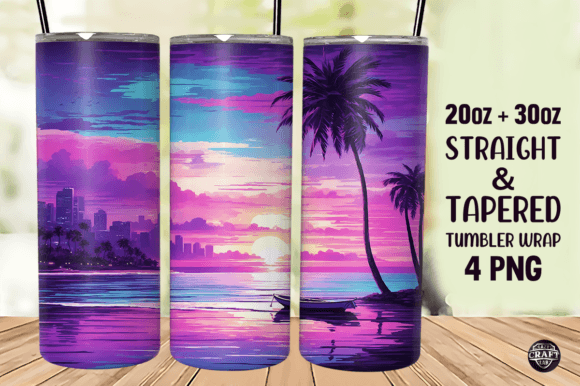 Download Neon Beach Tumbler Wrap 20oz Sublimation - Sublimation Collection