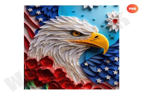 Download Bald Eagle Patriotic 3D Sublimation Png - Sublimation Collection
