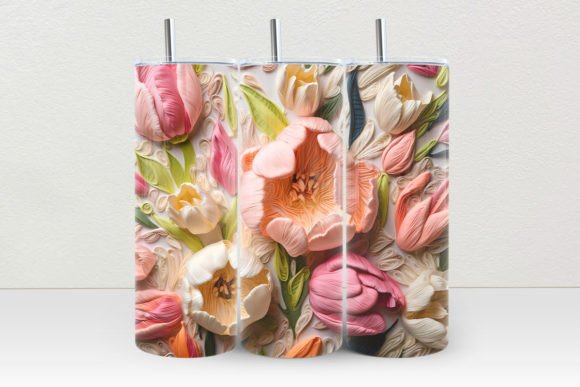 Download 3D Flower Tumbler Wrap, Sublimation Png - Sublimation Collection