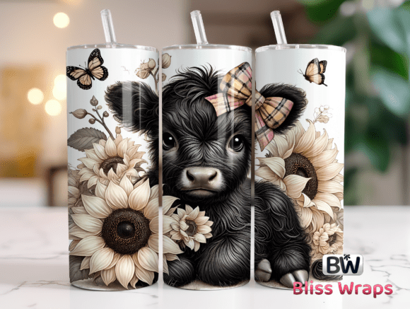 Download Highland Cow Tumbler Wrap Sublimation - Sublimation Collection