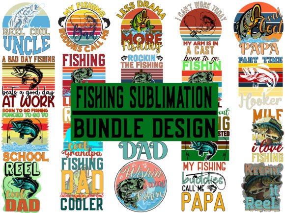 Download Retro Fishing Sublimation Bundle Design - Sublimation Collection