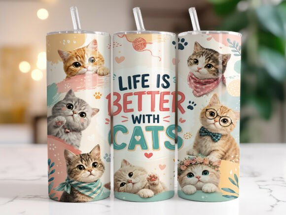 Download Cute Cat Lover 20oz Tumbler Sublimation - Sublimation Collection