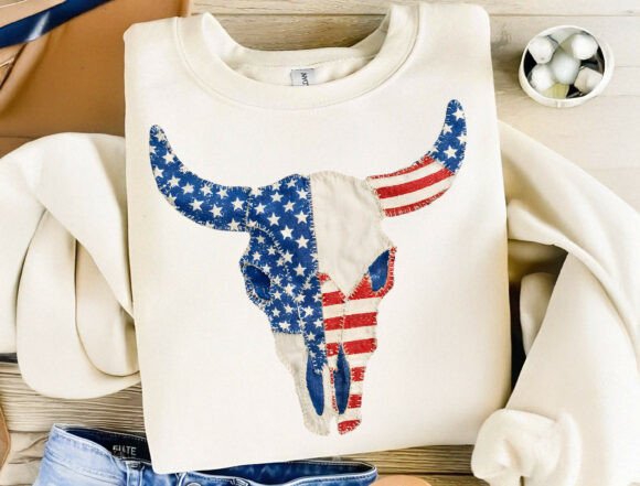 Download USA Flag Cow Skull Sublimation Design - Sublimation Collection