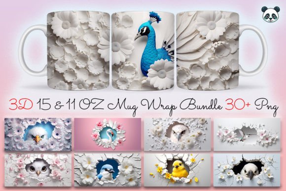 Download 3D Bird Mug Wrap Sublimation Bundle - Sublimation Collection